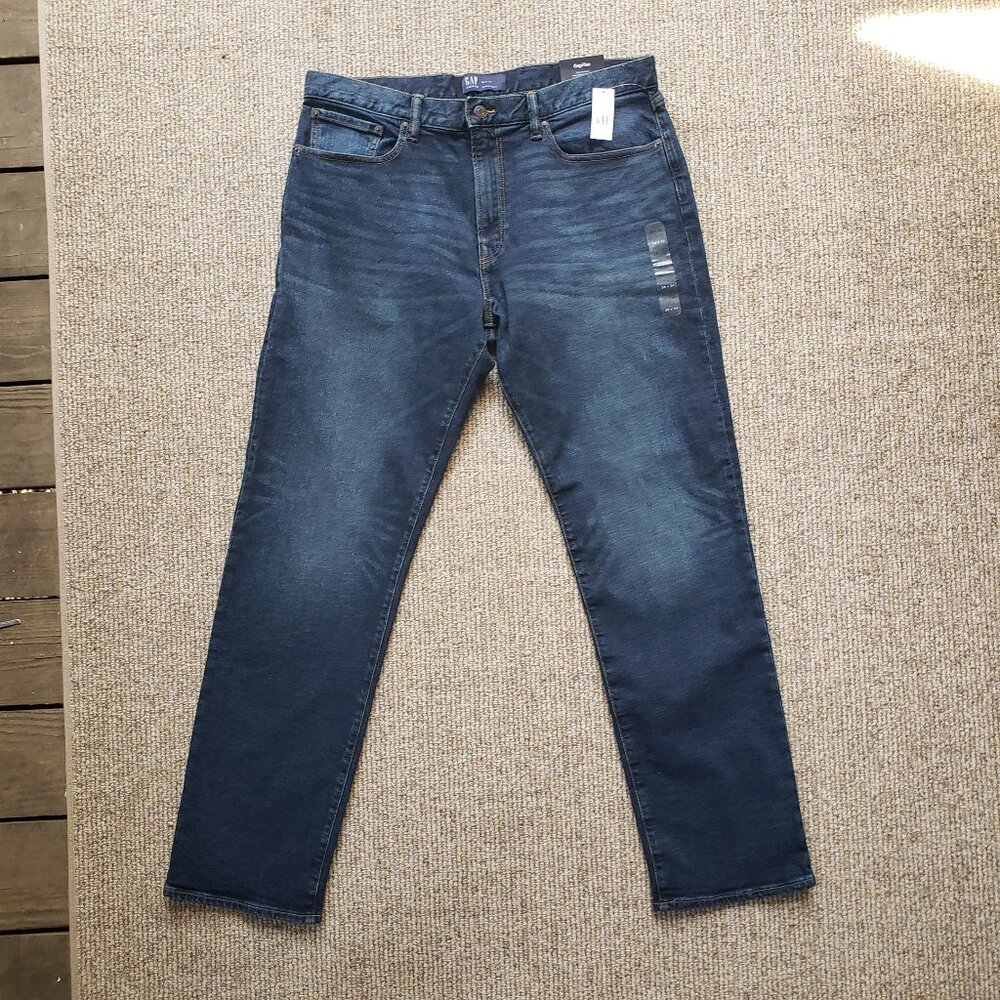 NEW! Gap Denim GapFlex Mid Rise Straight Leg Jeans Men's 36